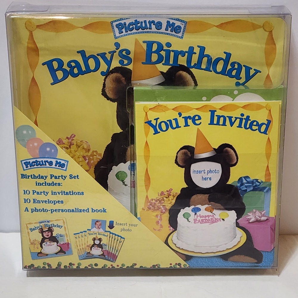 Picture Me Baby's Birthday Party Personalized Invitations & Book W/envelopes‎